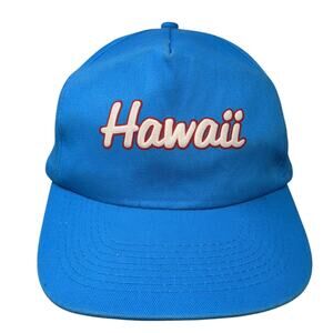 Hawaii Snapback Hat Blue One Size Adjustable Embroidered Vented Holes KC
